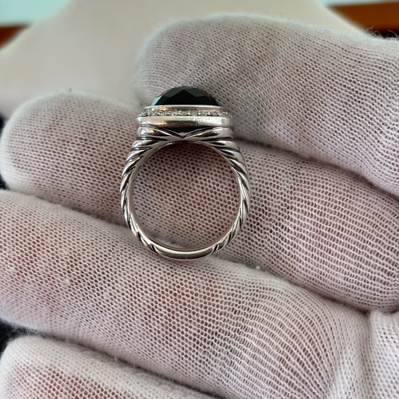David Yurman 11mm Albion Ring with Black Onyx & Diamonds 5 - Picture 7 of 12